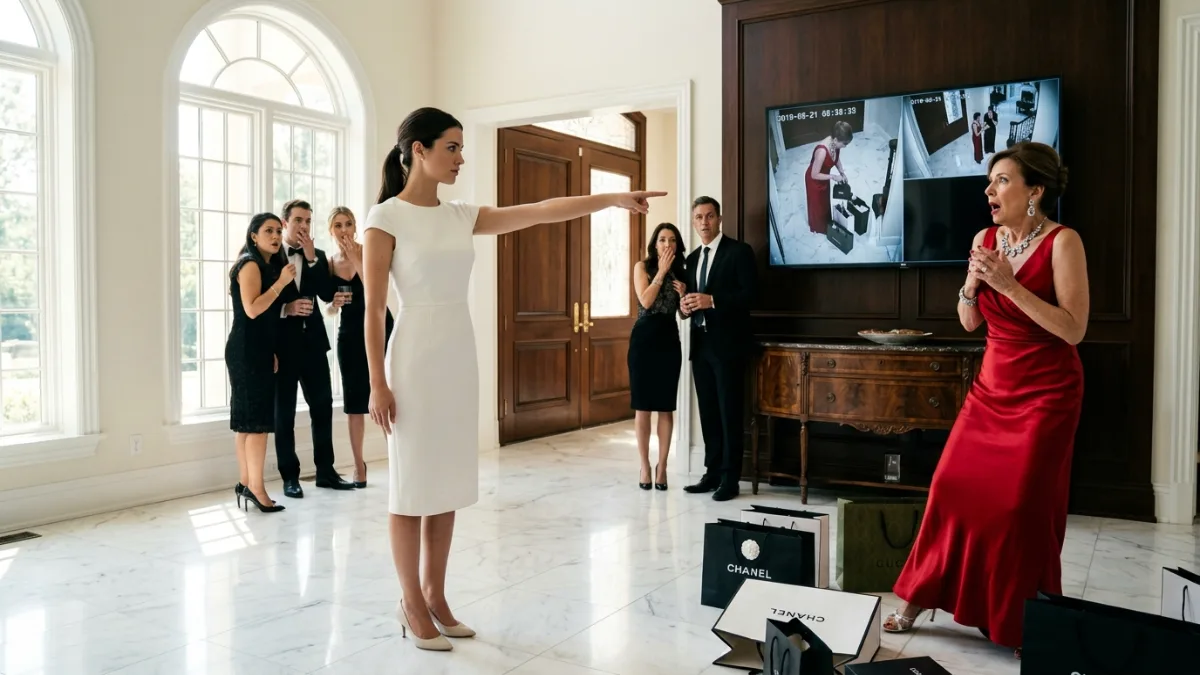 Arrogant Socialite Slaps Guest In Red Silk Gown At Luxury Estate