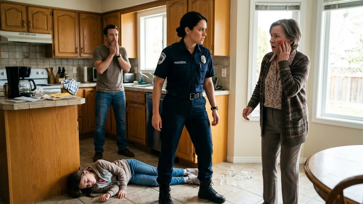 Cruel Caretaker Brutally Slaps Sick Young Girl Before Collapse And Paramedic Retaliation