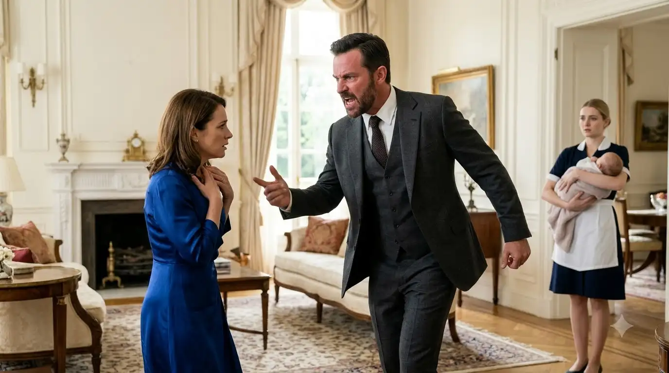 Wealthy Woman Shoves Crying Baby Off Stool Before Furious Father Walks In