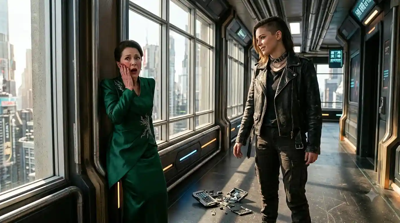 Rebellious Young Woman Smashes Control Device And Slaps Cruel Matriarch In Shocking Act Of Defiance