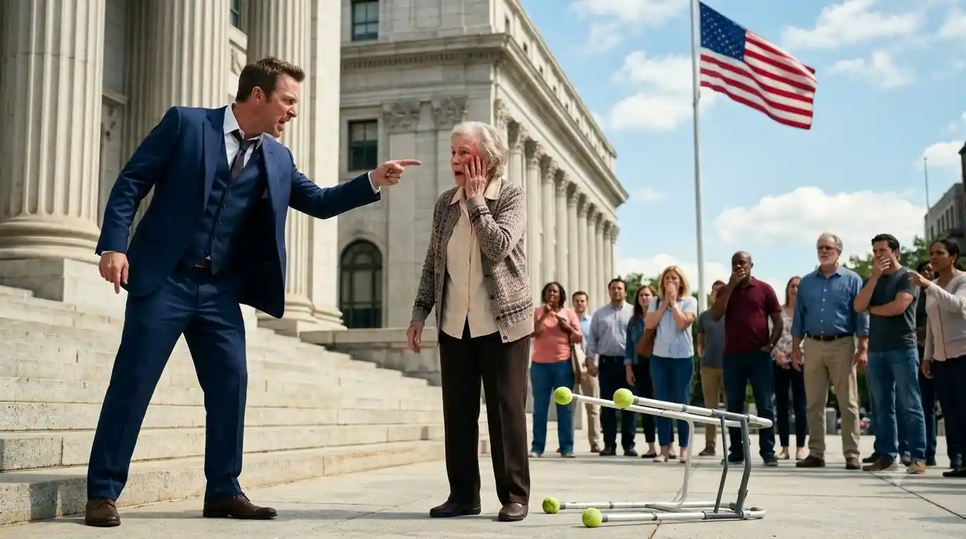 Grandson Brutally Slaps Elderly Grandmother And Kicks Away Walker Outside American Courthouse In Shocking Inheritance Feud